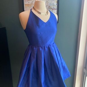 Royal blue backless party dress
